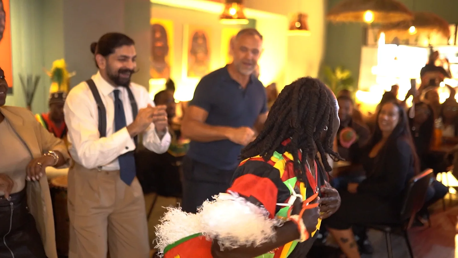 Guests celebrating together at Monika Restaurant